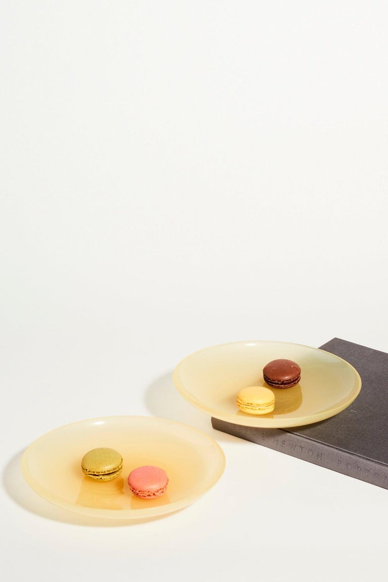 Murano Creamy Yellow Glass Plates For Sale at 1stDibs yellow glass