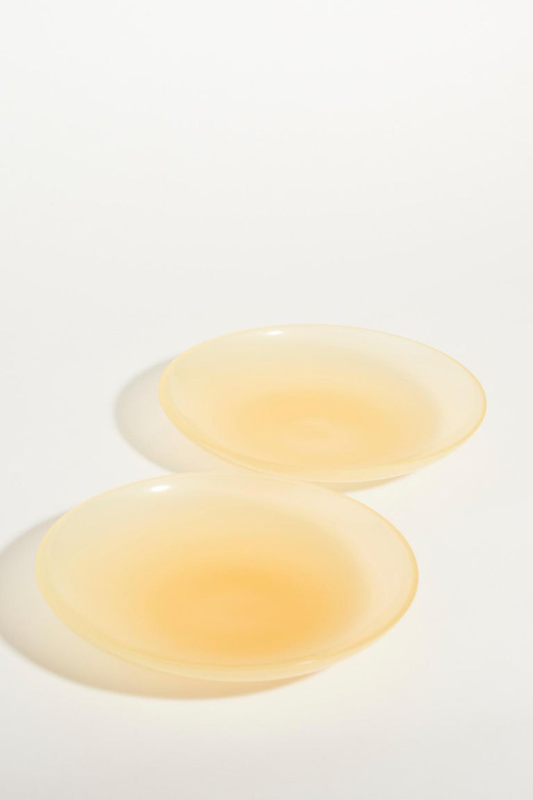 Murano Creamy Yellow Glass Plates For Sale at 1stDibs yellow glass