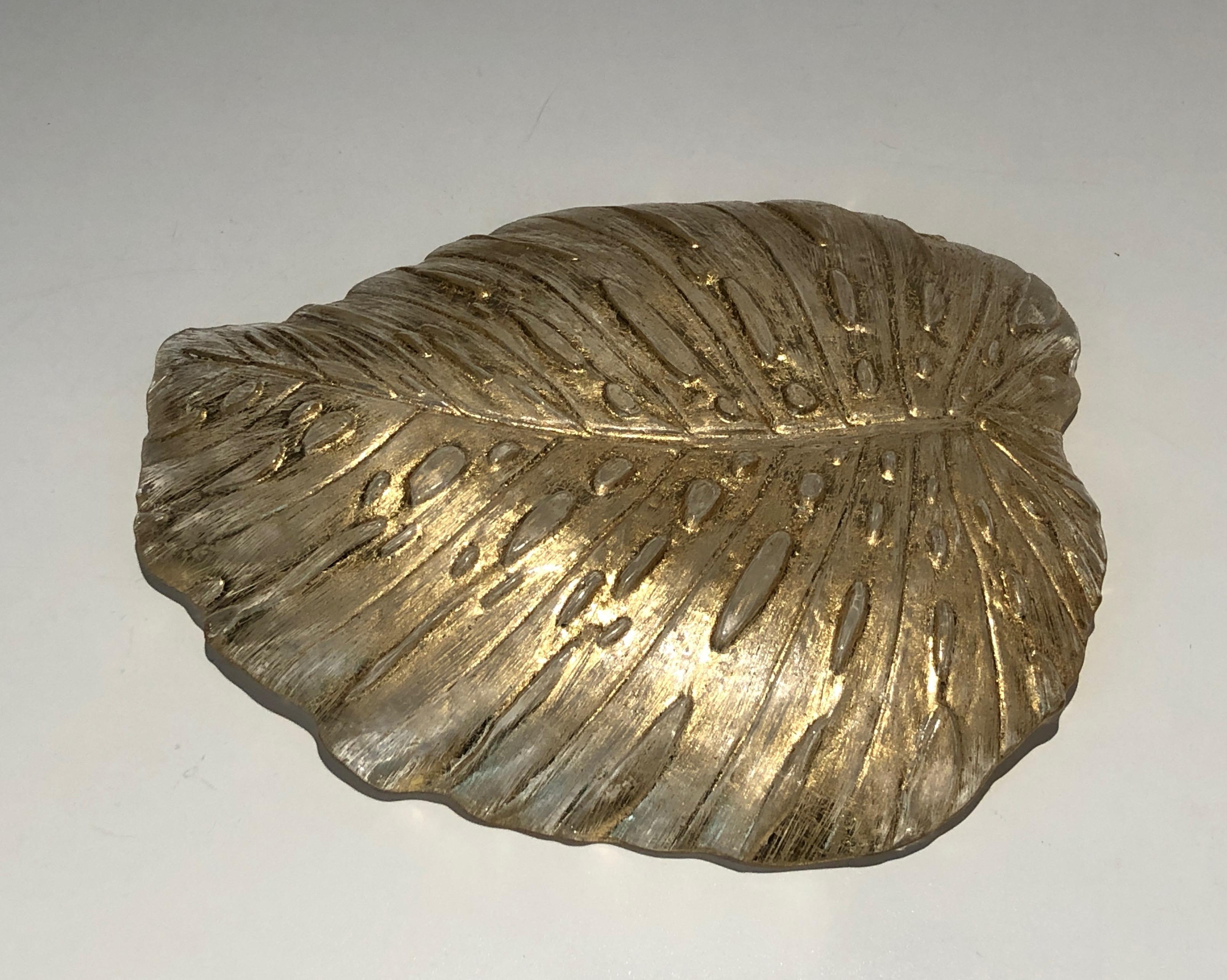 Vide-Poche de Murano en forme de feuille de chêne cristallin, œuvre italienne, vers 1970 en vente 4
