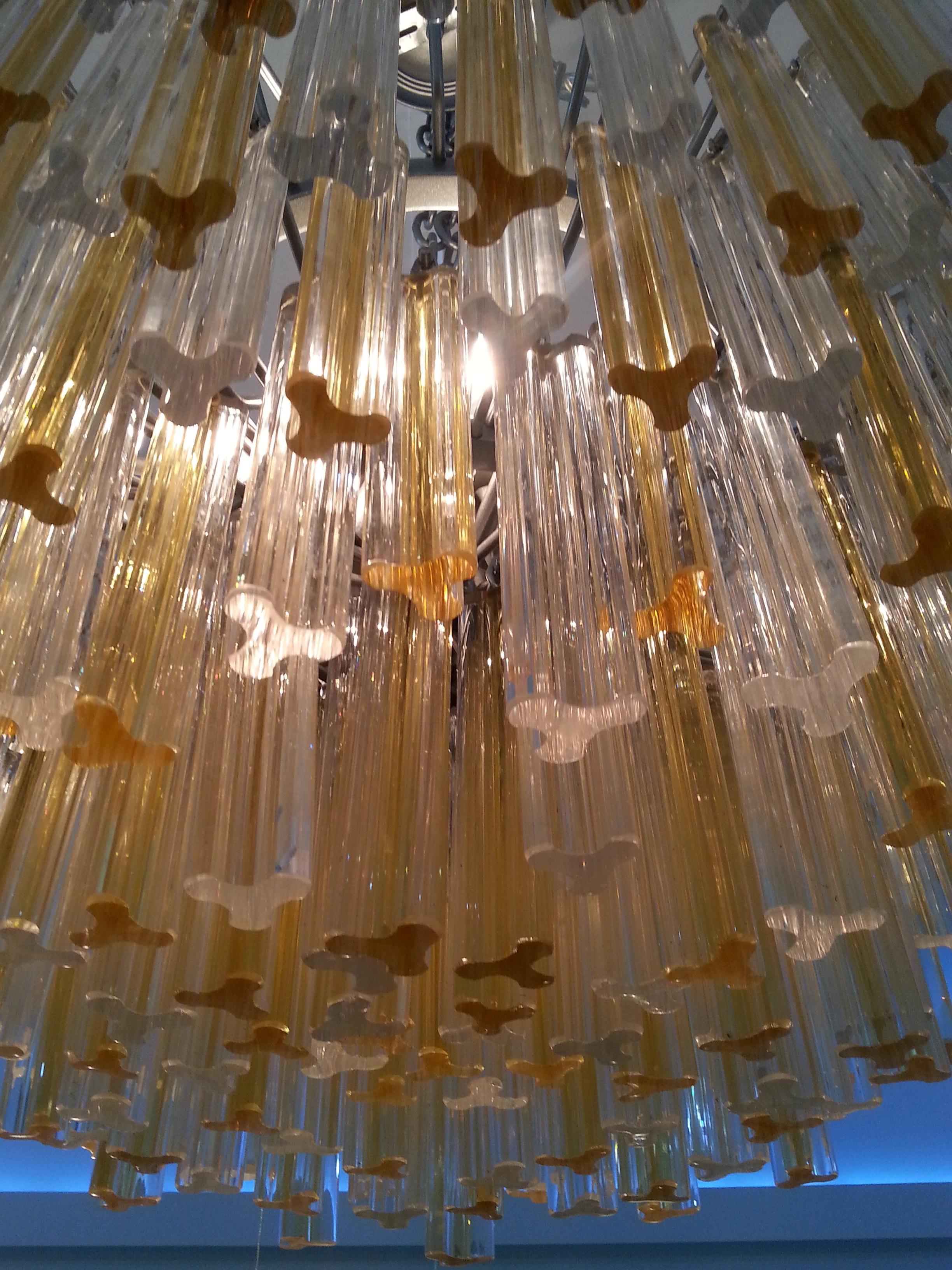 Murano Glass Crystal Chandelier by Venini In Good Condition In West Palm Beach, FL