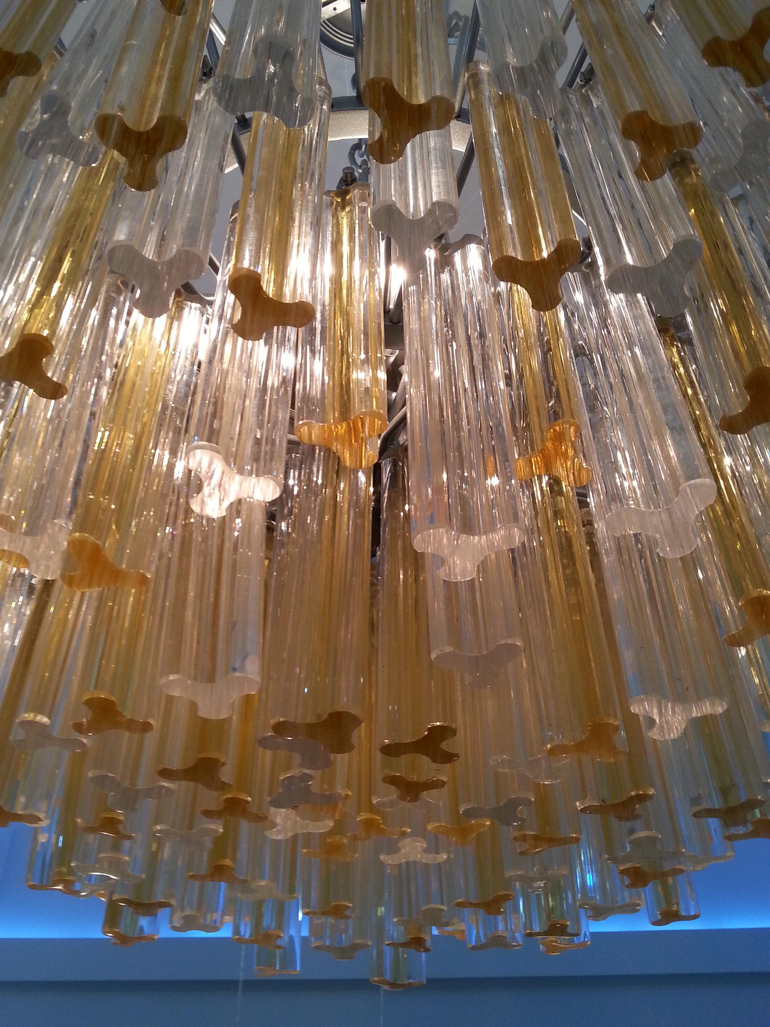 20th Century Murano Glass Crystal Chandelier by Venini