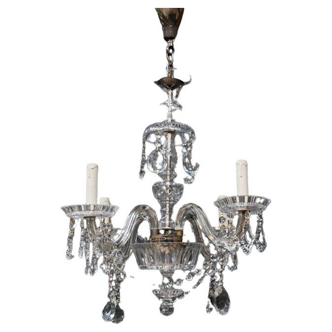 Murano Crystal Chandelier, Italy, Mid-20th Century For Sale