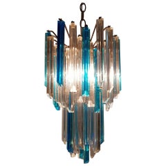 Murano Crystal Chandelier Triedri by Venini, Italy