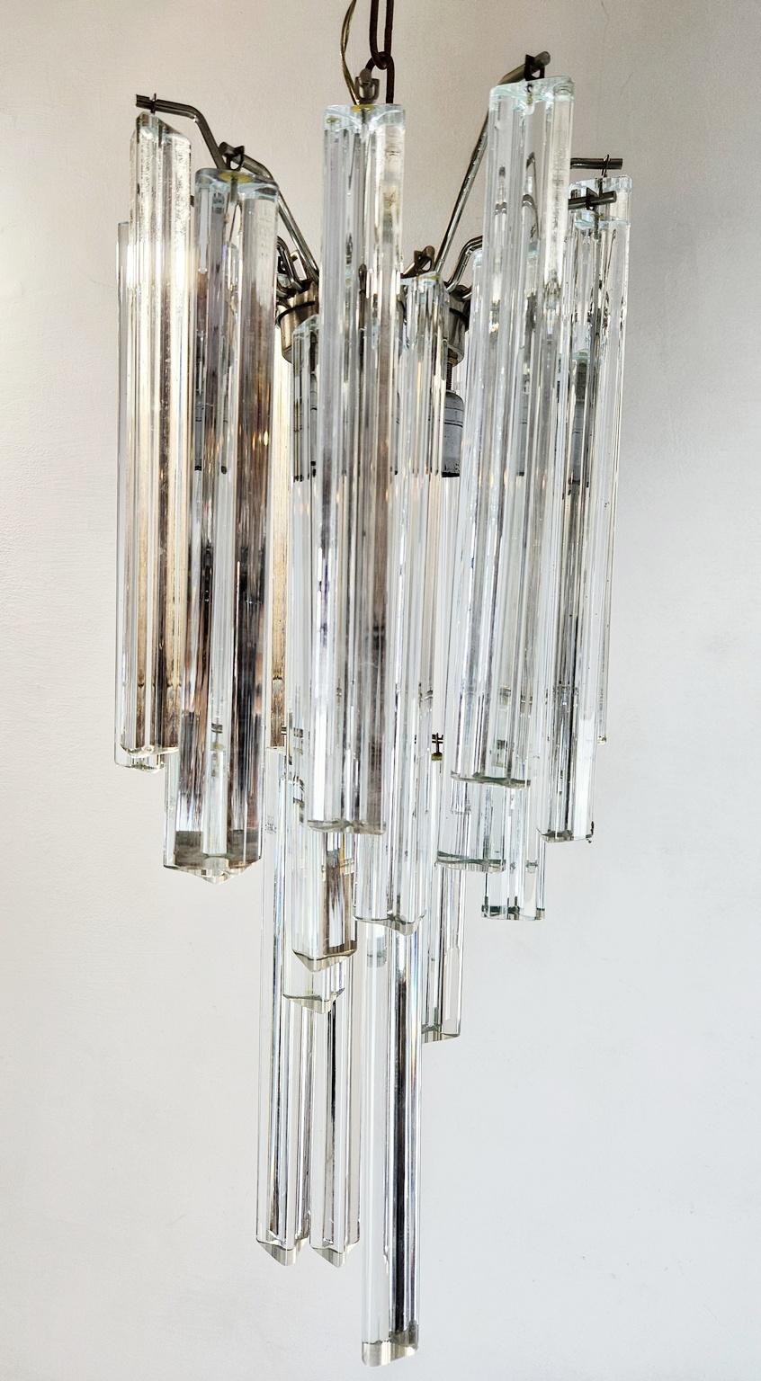 Kronleuchter aus Murano-Kristall Triehdri von Venini, Italien (Italienisch) im Angebot