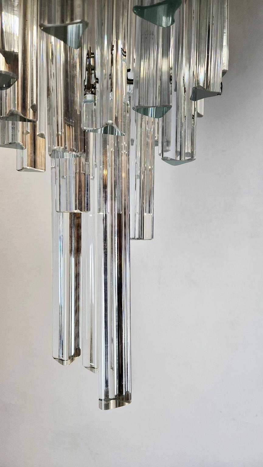 Kronleuchter aus Murano-Kristall Triehdri von Venini, Italien im Zustand „Gut“ im Angebot in Albano Laziale, Rome/Lazio