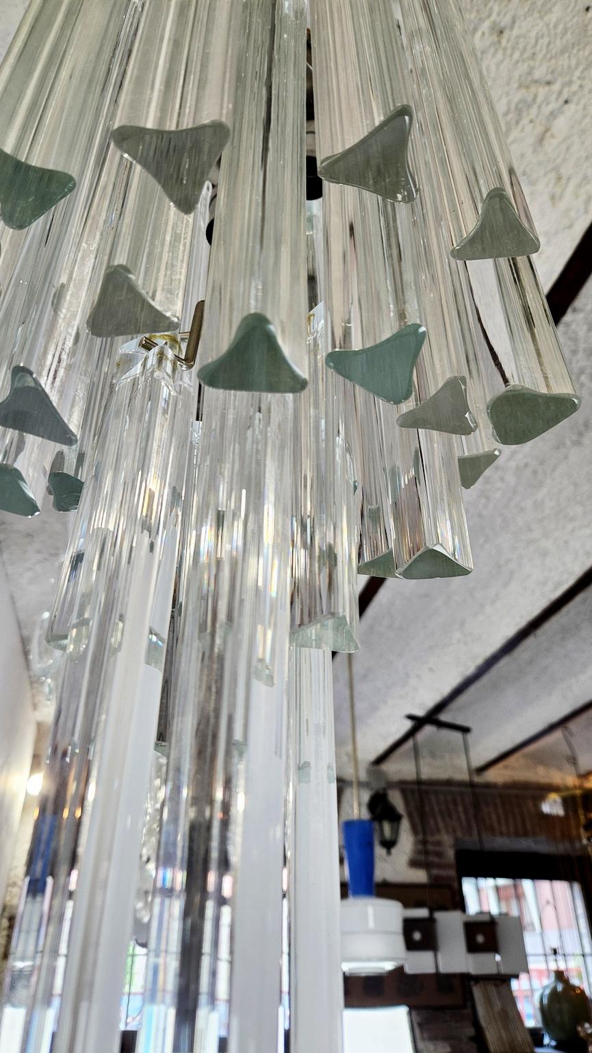 Kronleuchter aus Murano-Kristall Triehdri von Venini, Italien (20. Jahrhundert) im Angebot