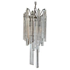 Murano Crystal Chandelier Triehdri by Venini, Italy