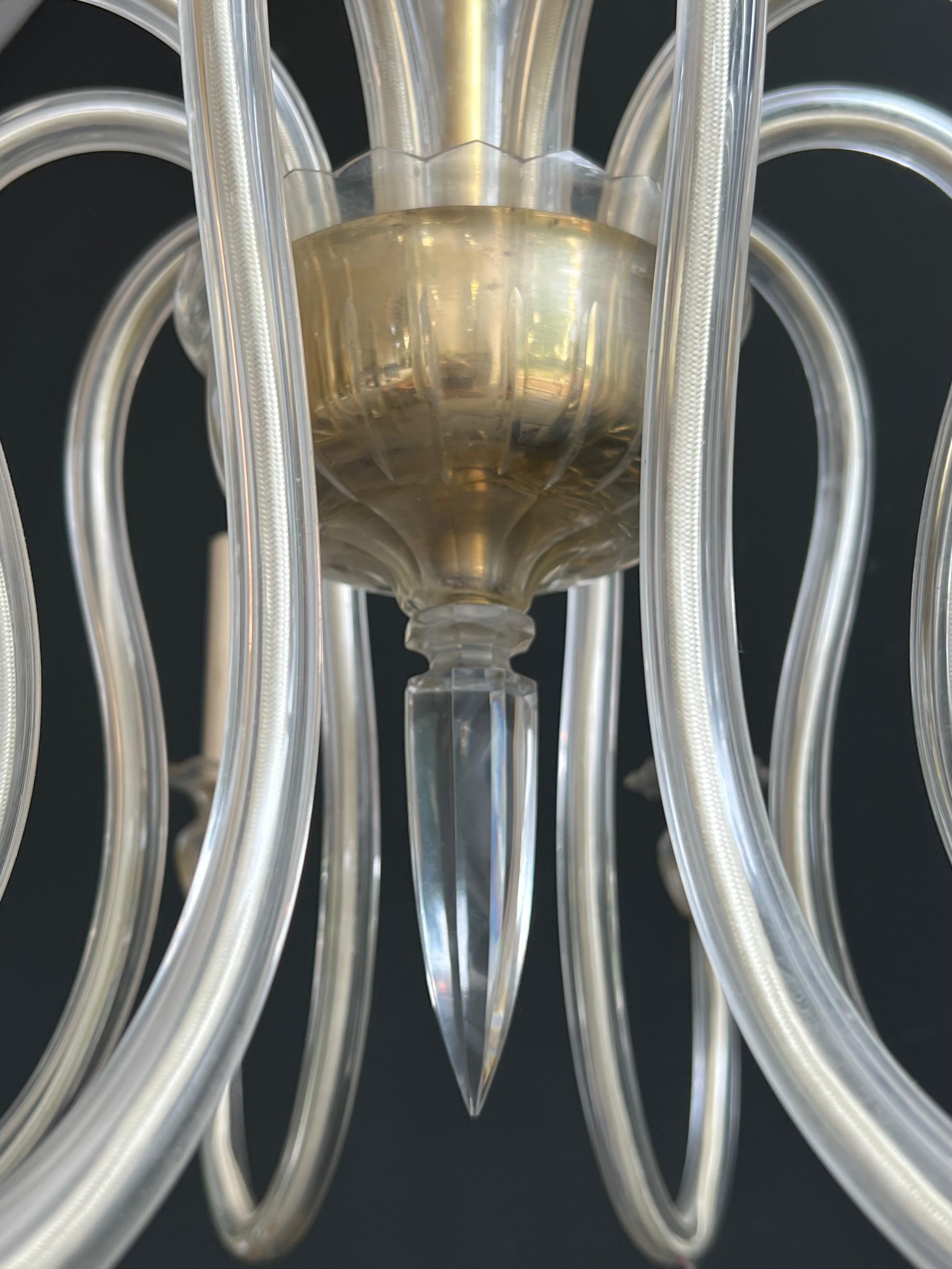 Araña de cristal de Murano con 10 brazos. Obra italiana. Alrededor de 1970 en venta 9