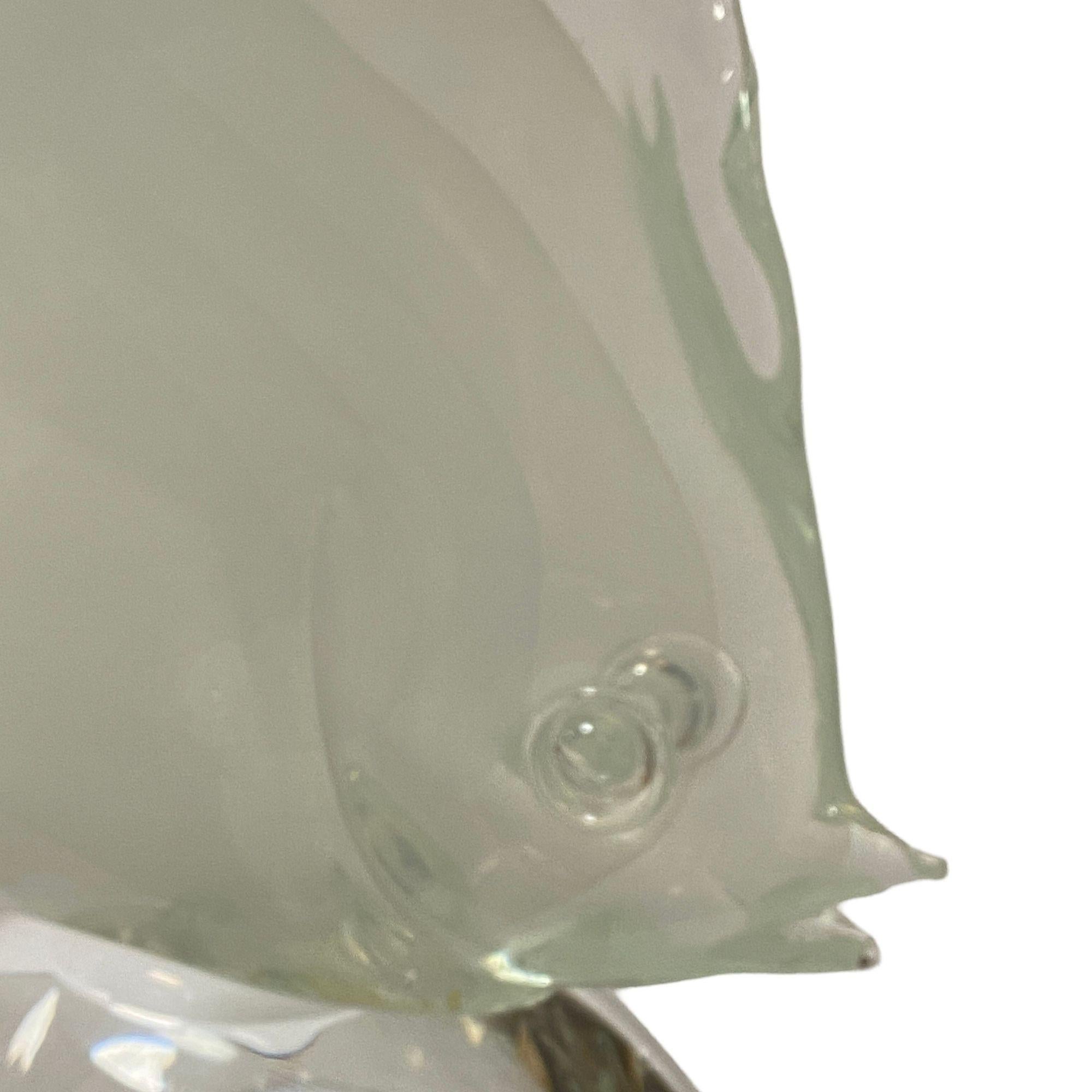 Murano Crystal Glass Angel Fish Sculture On Wave by Licio Zanetti For Sale 1