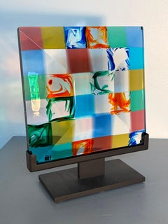 Murano Crystal Sculpture by Carlo Moretti, “Monolite” Series, Signed