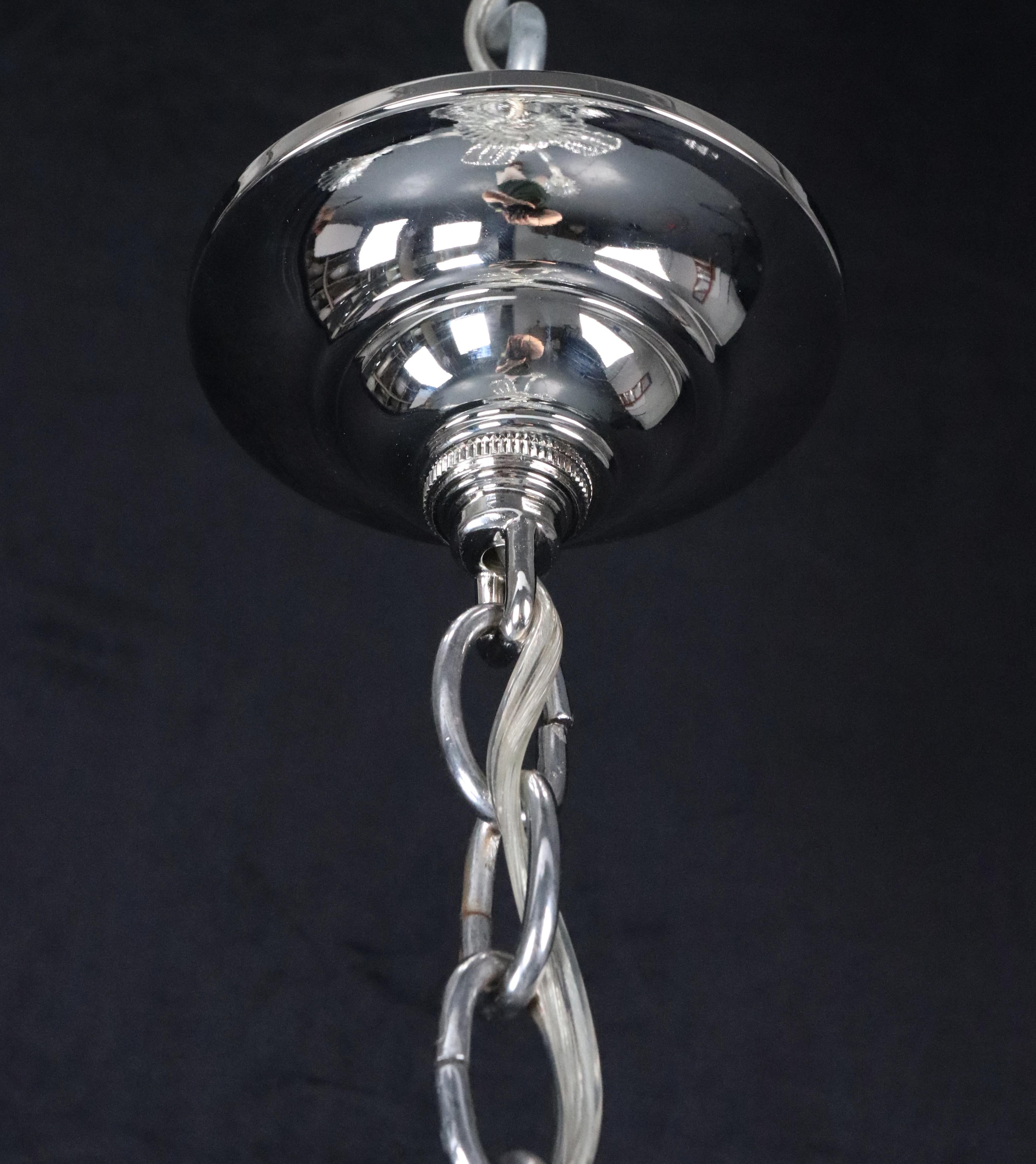 Lampadario a tre bracci a J in cristallo di Murano con foglie Up & Up in vendita 6