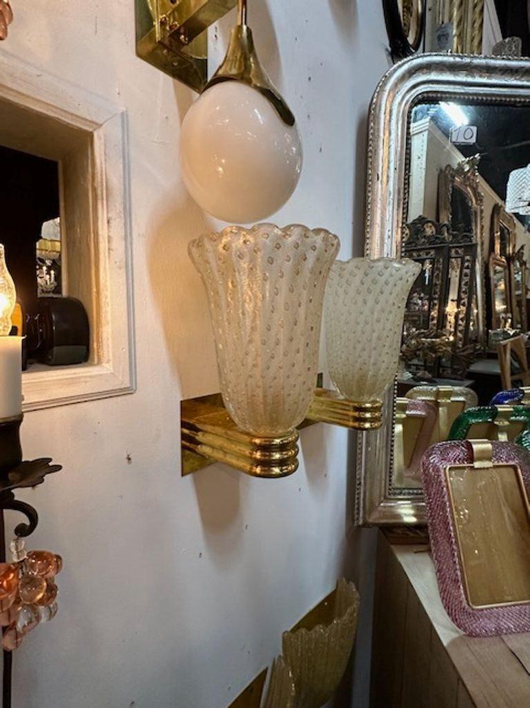 Murano Cup Sconces In Good Condition For Sale In Dallas, TX