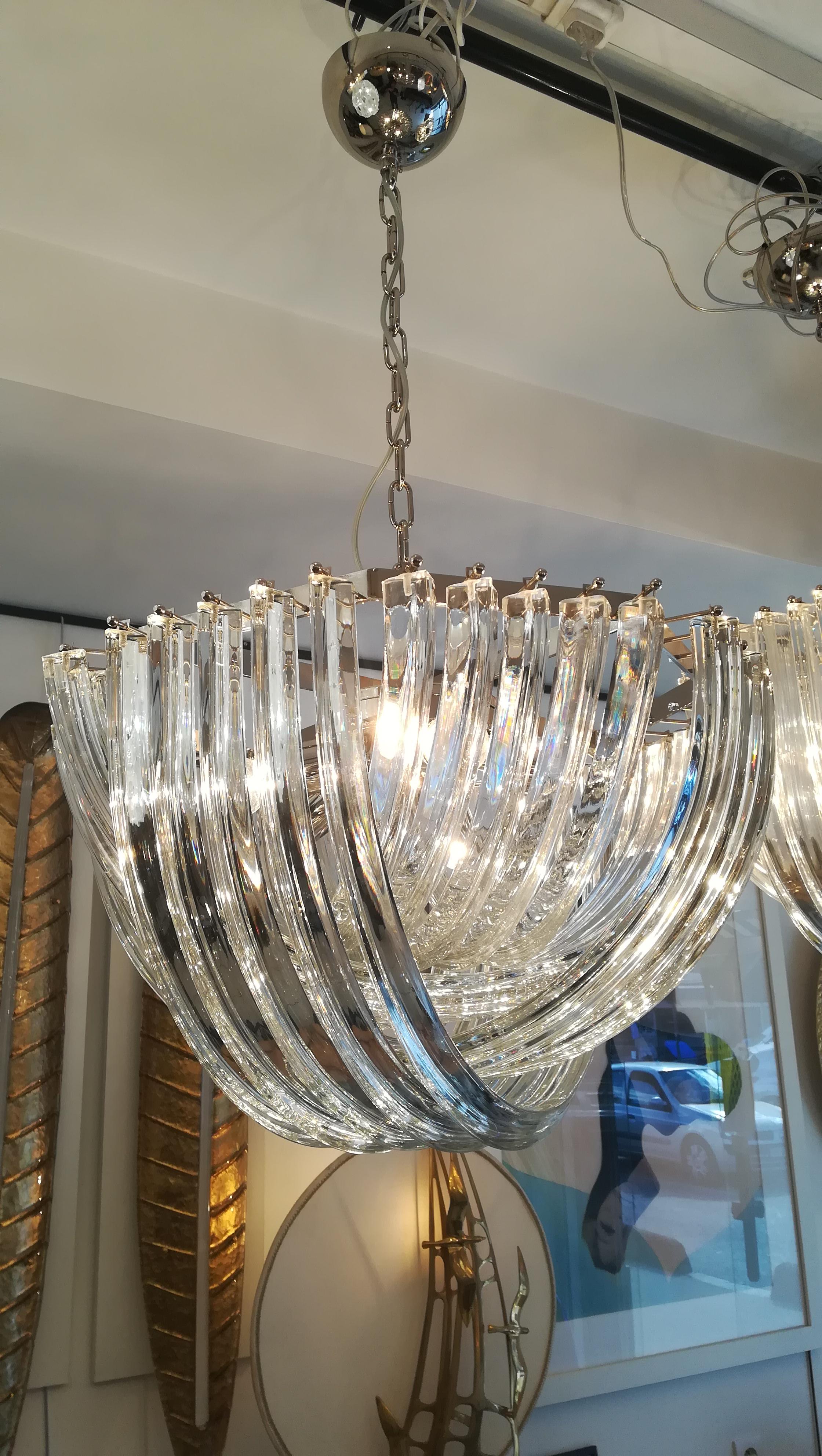 curved glass chandelier