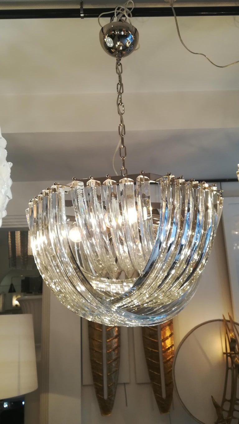 Murano Curved Crystal Chandelier by Carlo Nason, Medium Model In Excellent Condition For Sale In Saint-Ouen, FR