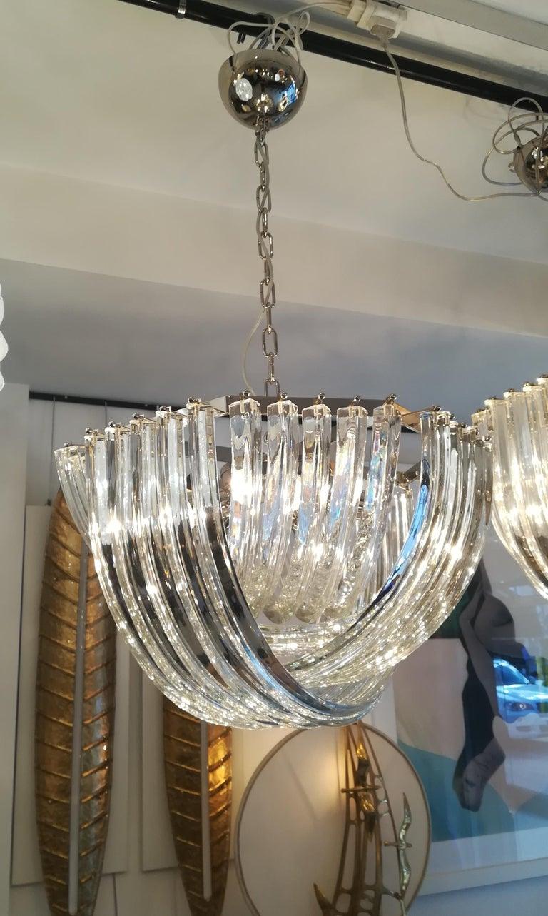 Murano Glass Murano Curved Crystal Chandelier by Carlo Nason, Medium Model For Sale