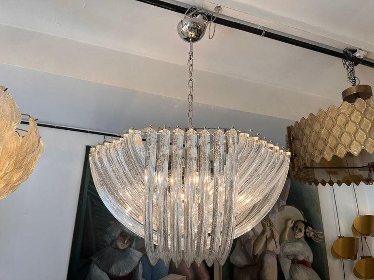 Murano Curved Sparkling Crystal Chandelier by Carlo Nason In Excellent Condition For Sale In Saint-Ouen, FR