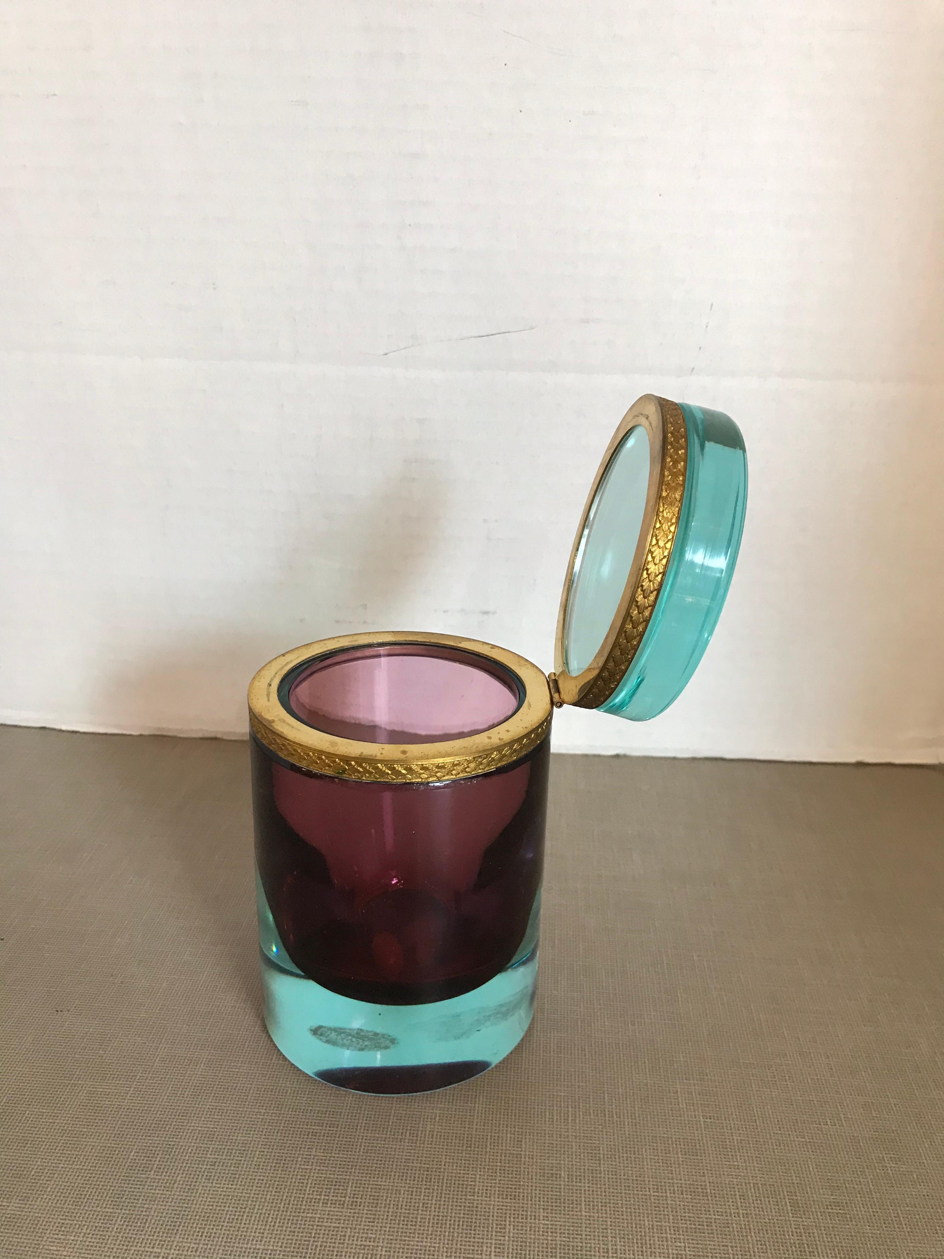 Murano Cylinder Box In Good Condition In Winnetka, IL