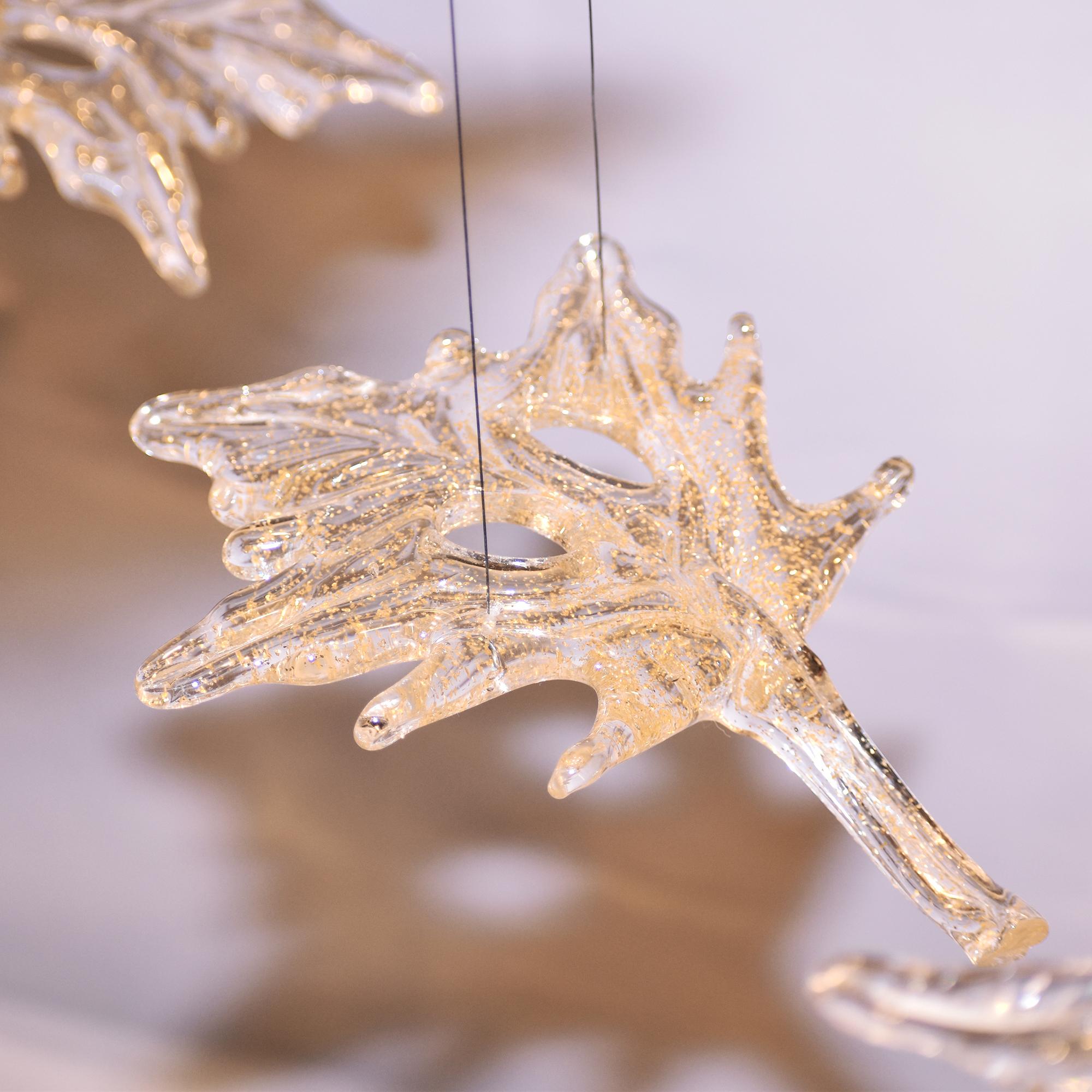 Murano Dancing Maple Leaves Chandelier in Mix Glass Color. Custom design. For Sale 6