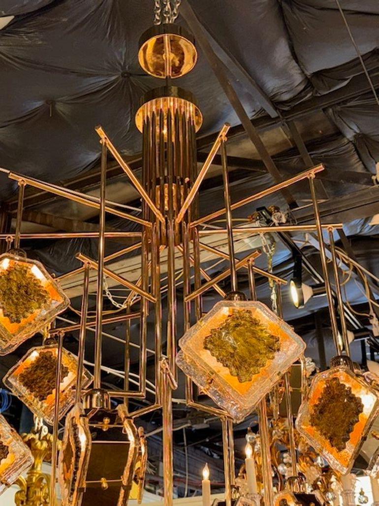 Ottone Lampadario a bracci di Murano in vendita