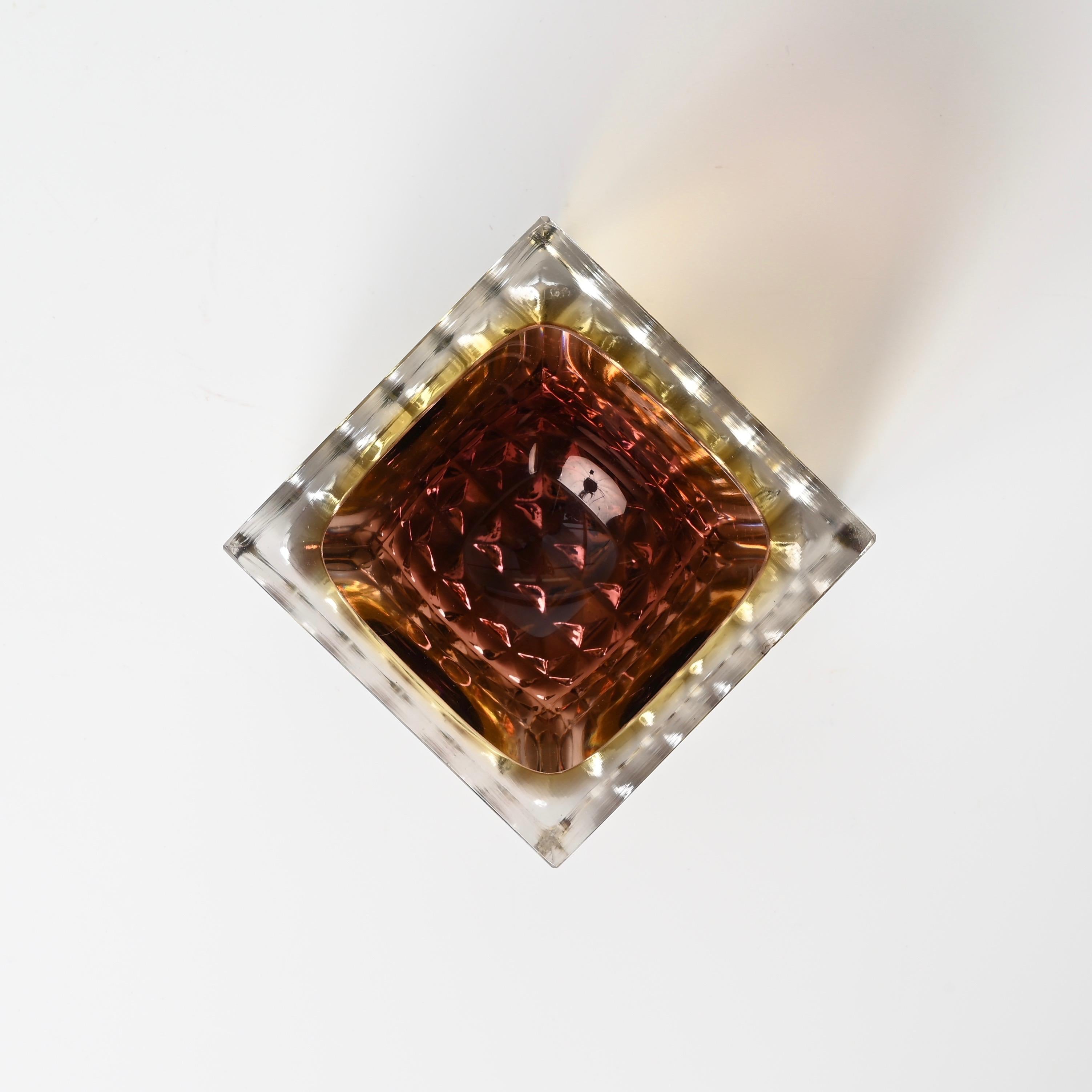 Vetro decorativo di Murano Glass Sommerso Merlot e Giallo, F. Poli Italia, 1960 in vendita 5