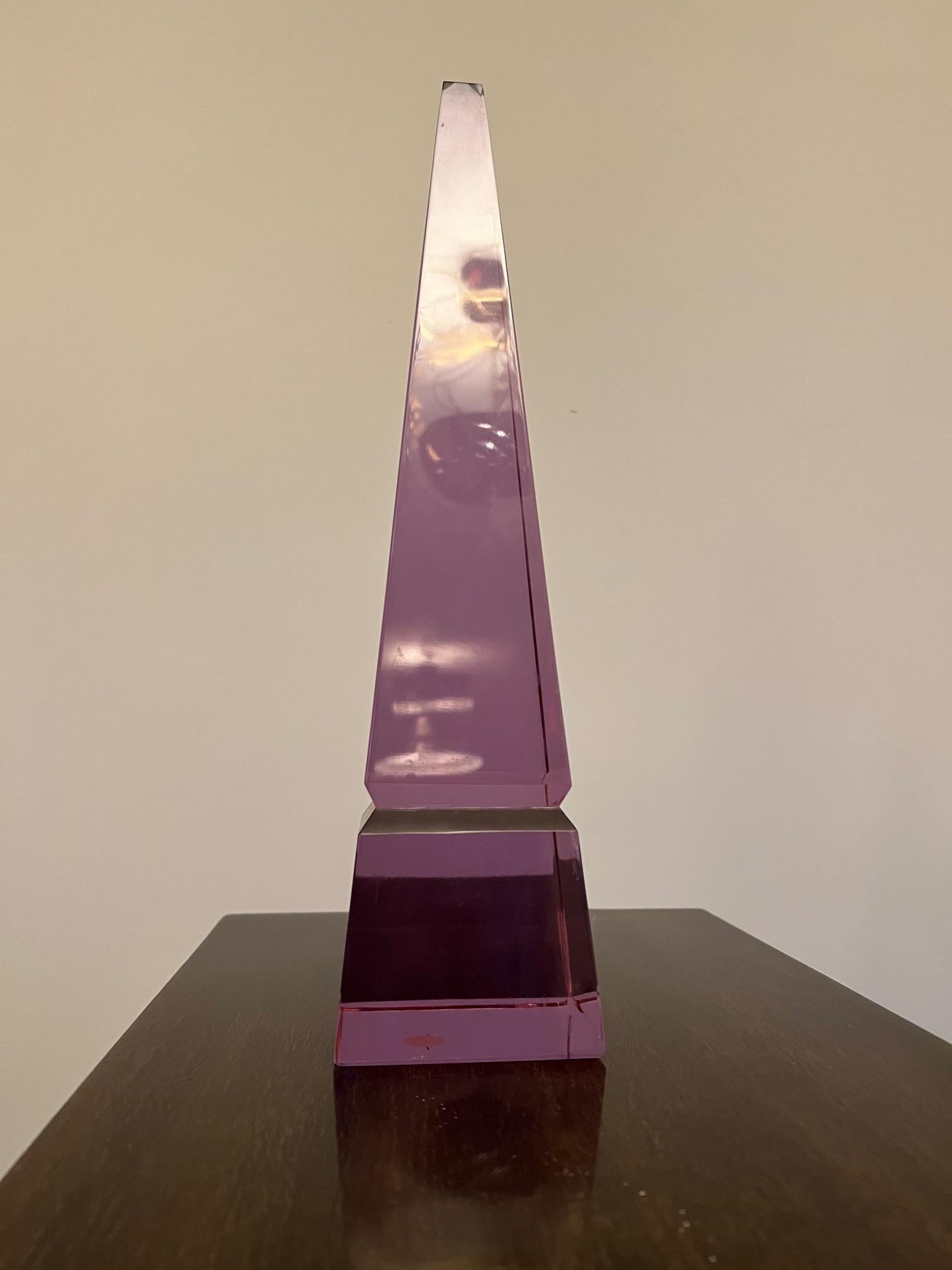 Beautiful obelisk, handmade in Italy, by Seguso, Murano. Quite tall-16