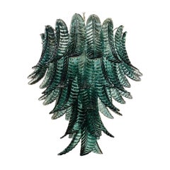 Murano Deep Green Palm Leaf Kronleuchter