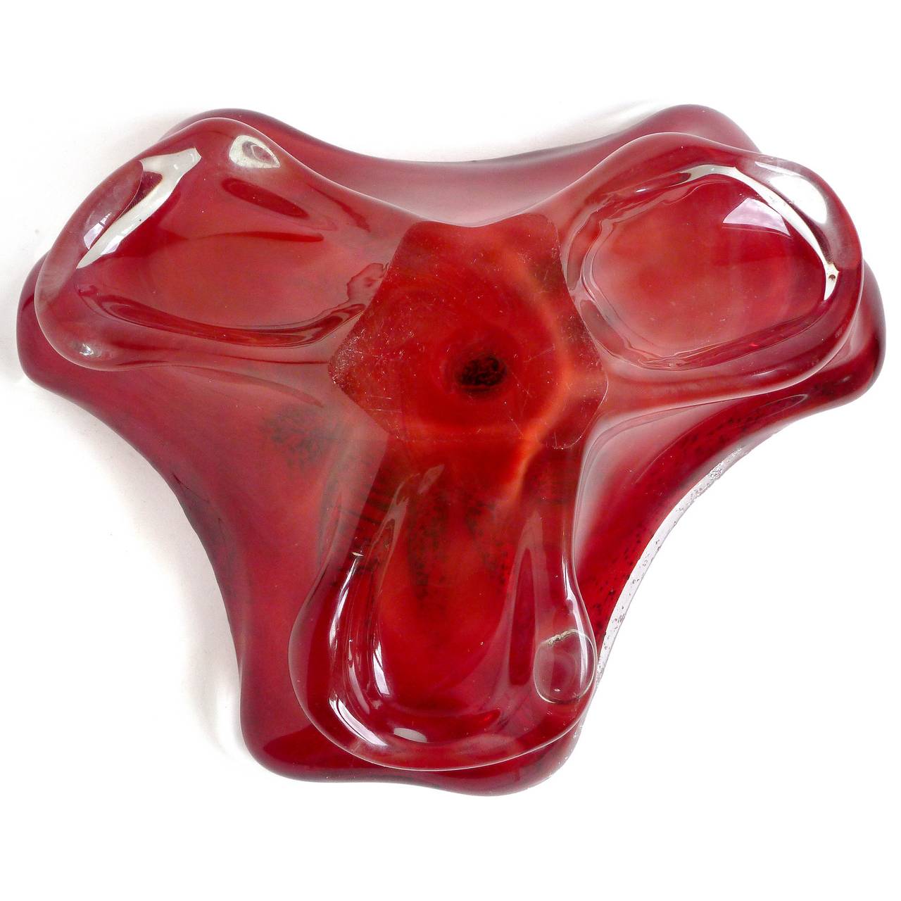 red glass decorative bowl