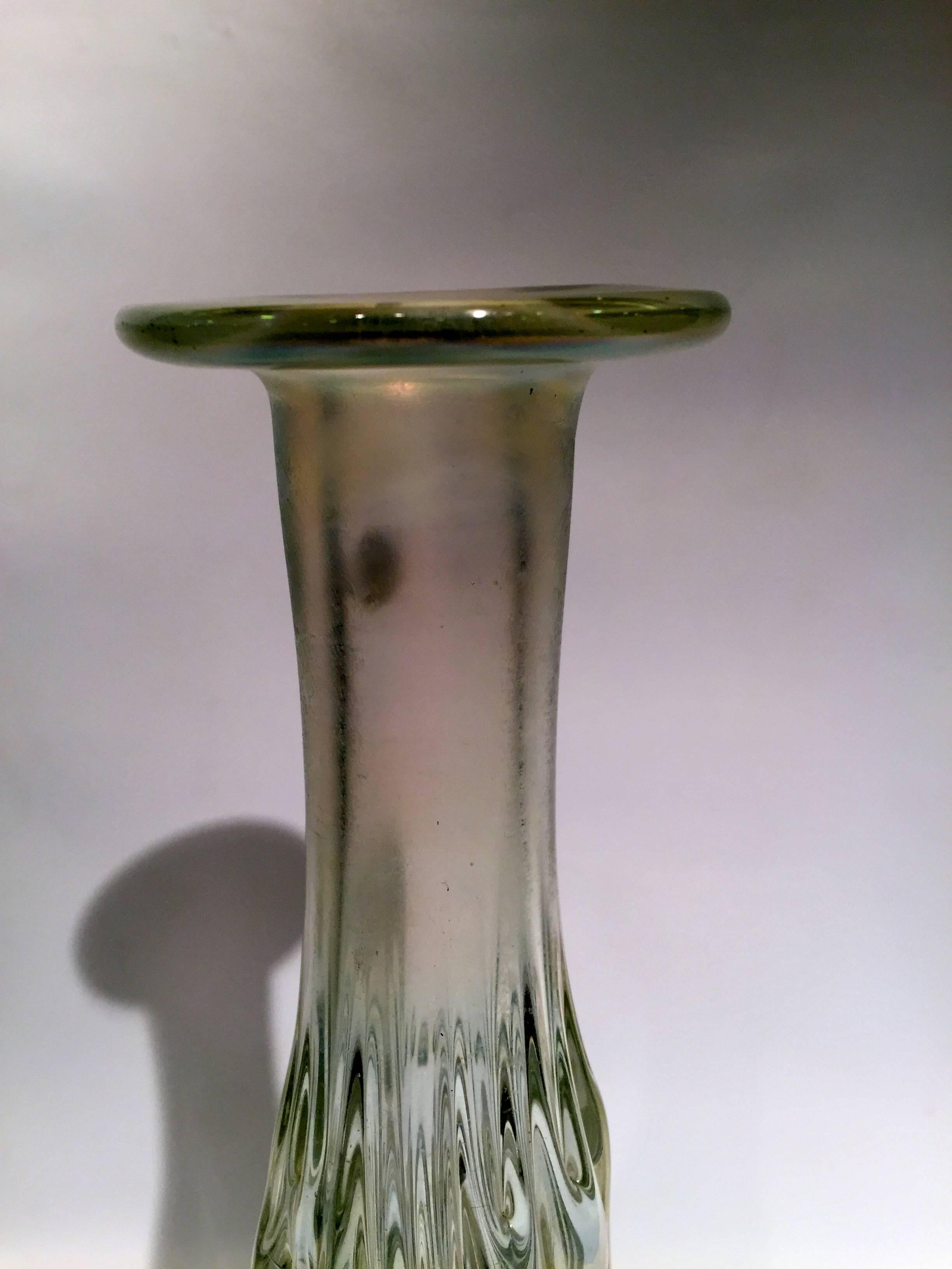 Mid-Century Modern Murano Dino Martens Iridescent Glass Vase, 1950 For Sale