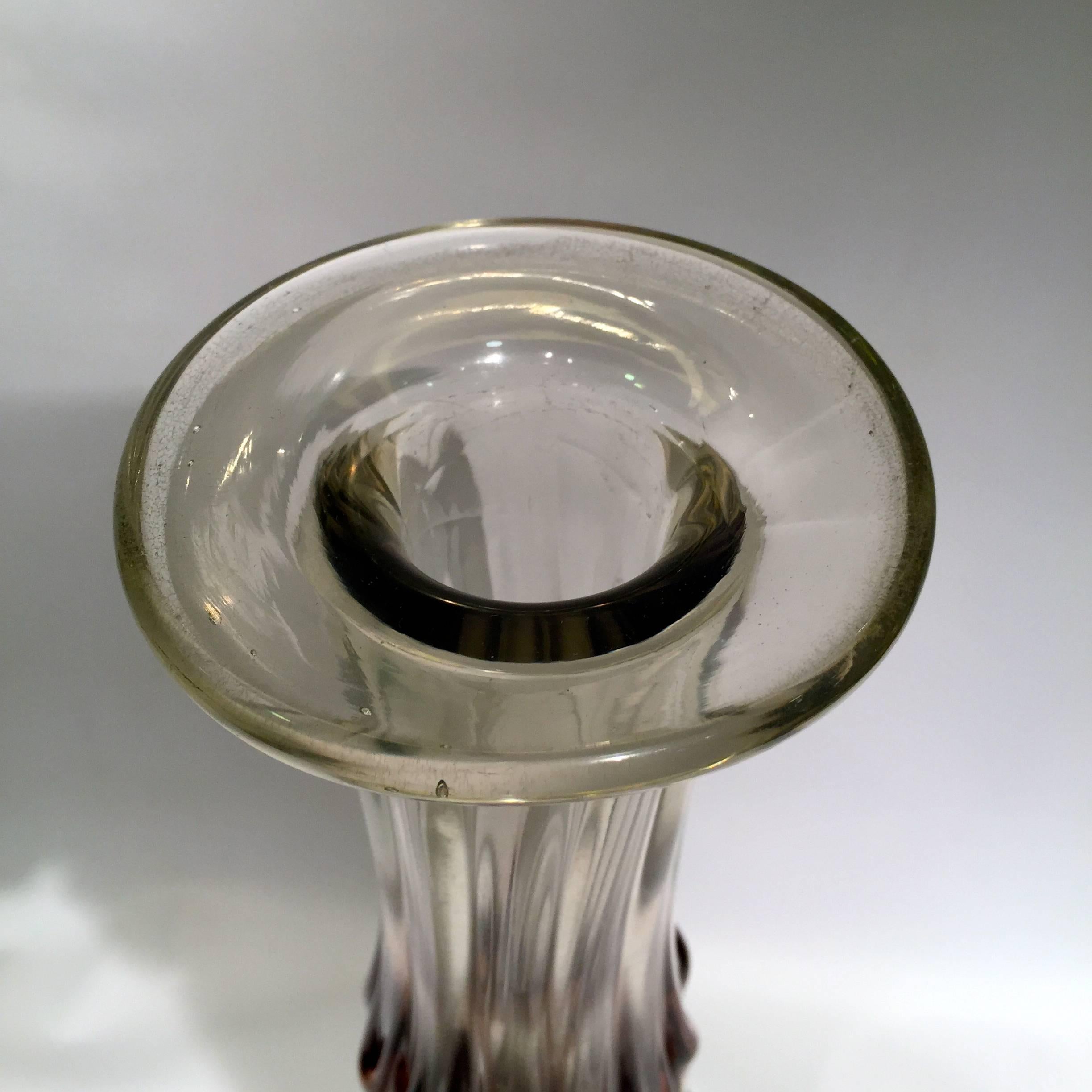 Italian Murano Dino Martens Iridescent Glass Vase, 1950 For Sale