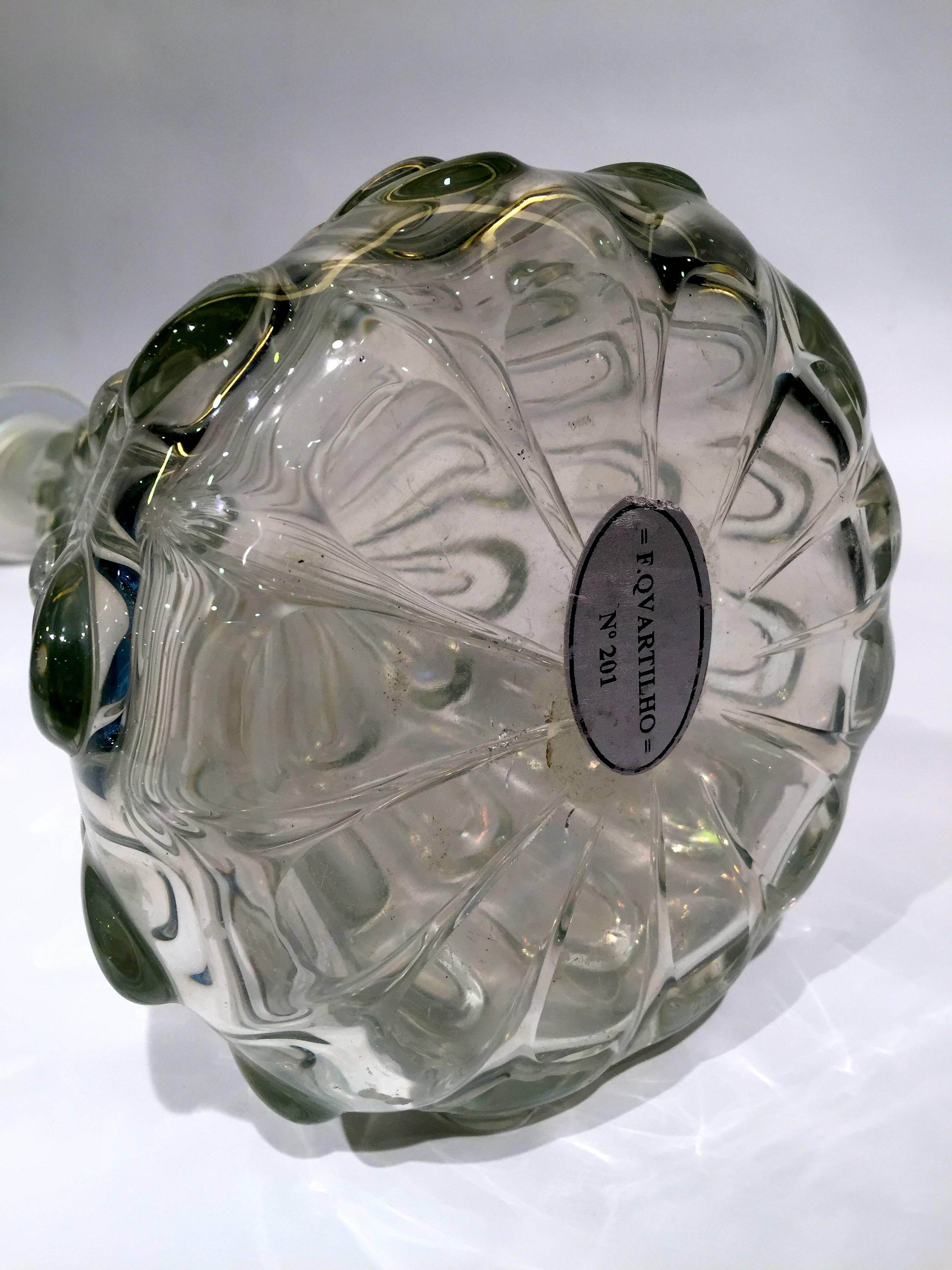 Hand-Crafted Murano Dino Martens Iridescent Glass Vase, 1950 For Sale