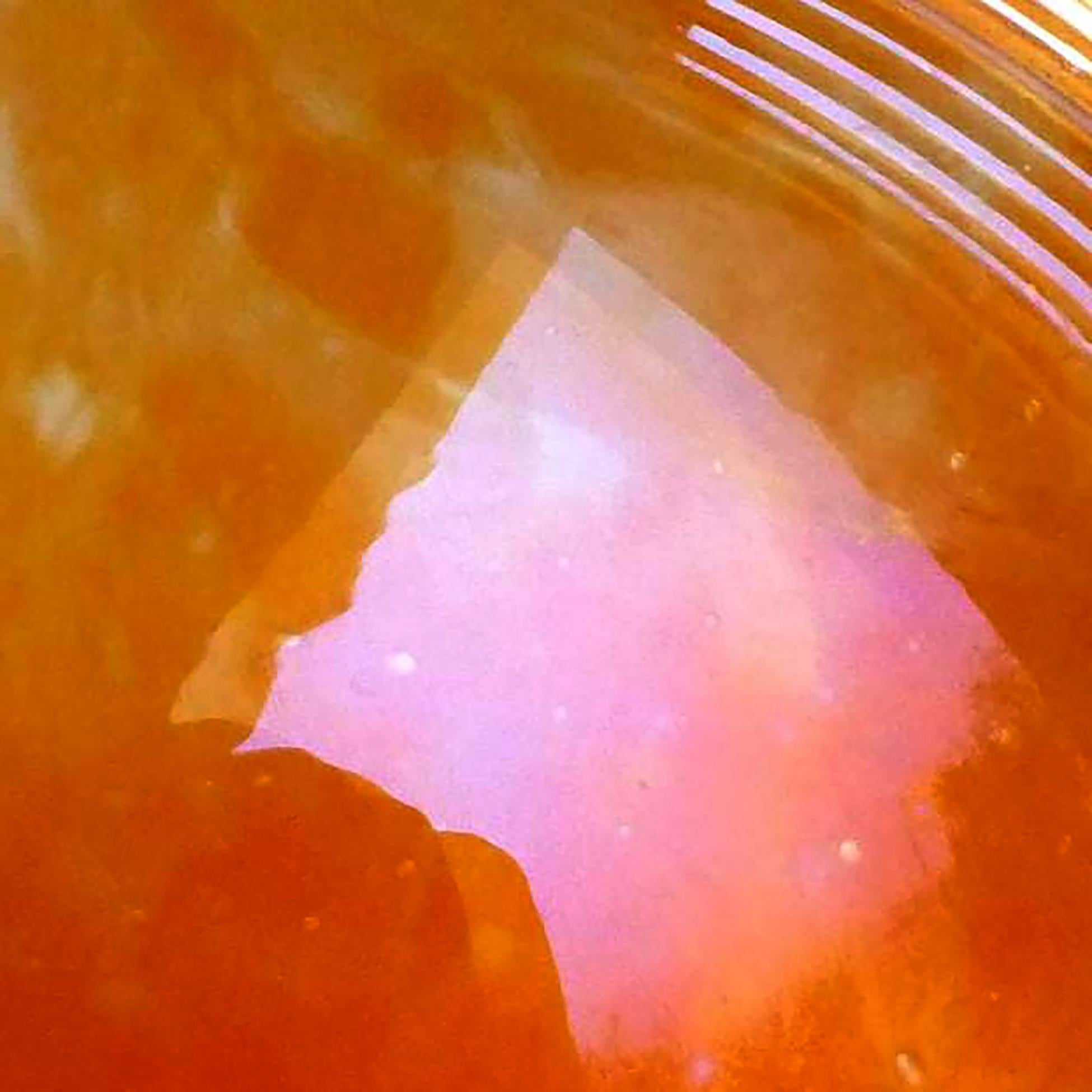 Verre Vase à fleurs monumental en verre d'art italien irisé orange de Murano Dino Martens en vente