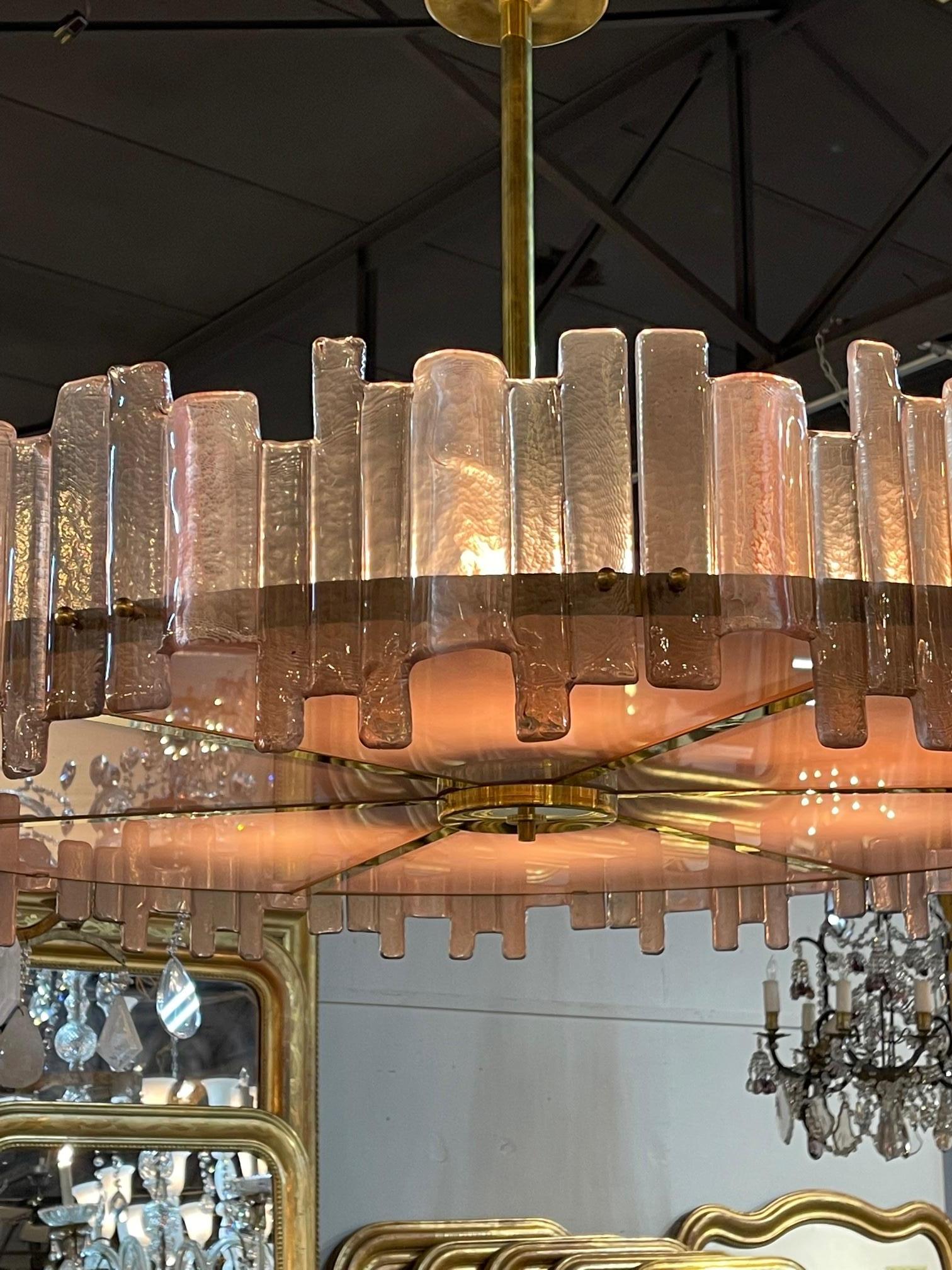 Contemporary Murano Disc Chandelier For Sale