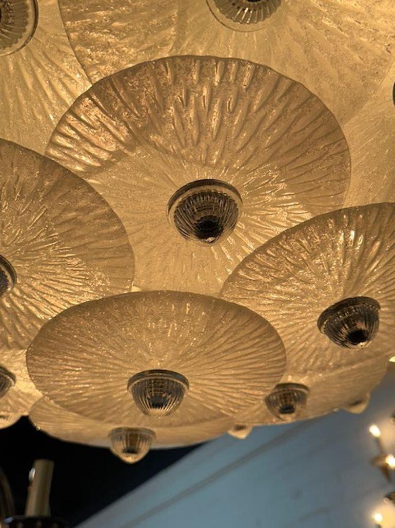 Blown Glass Murano Disc Chandelier For Sale