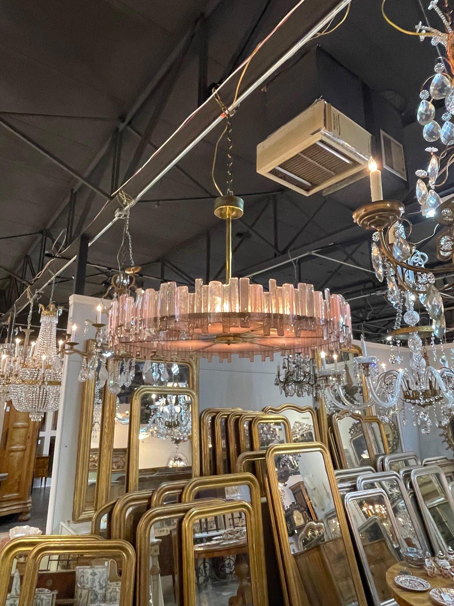 Lampadario a disco di Murano in vendita 1