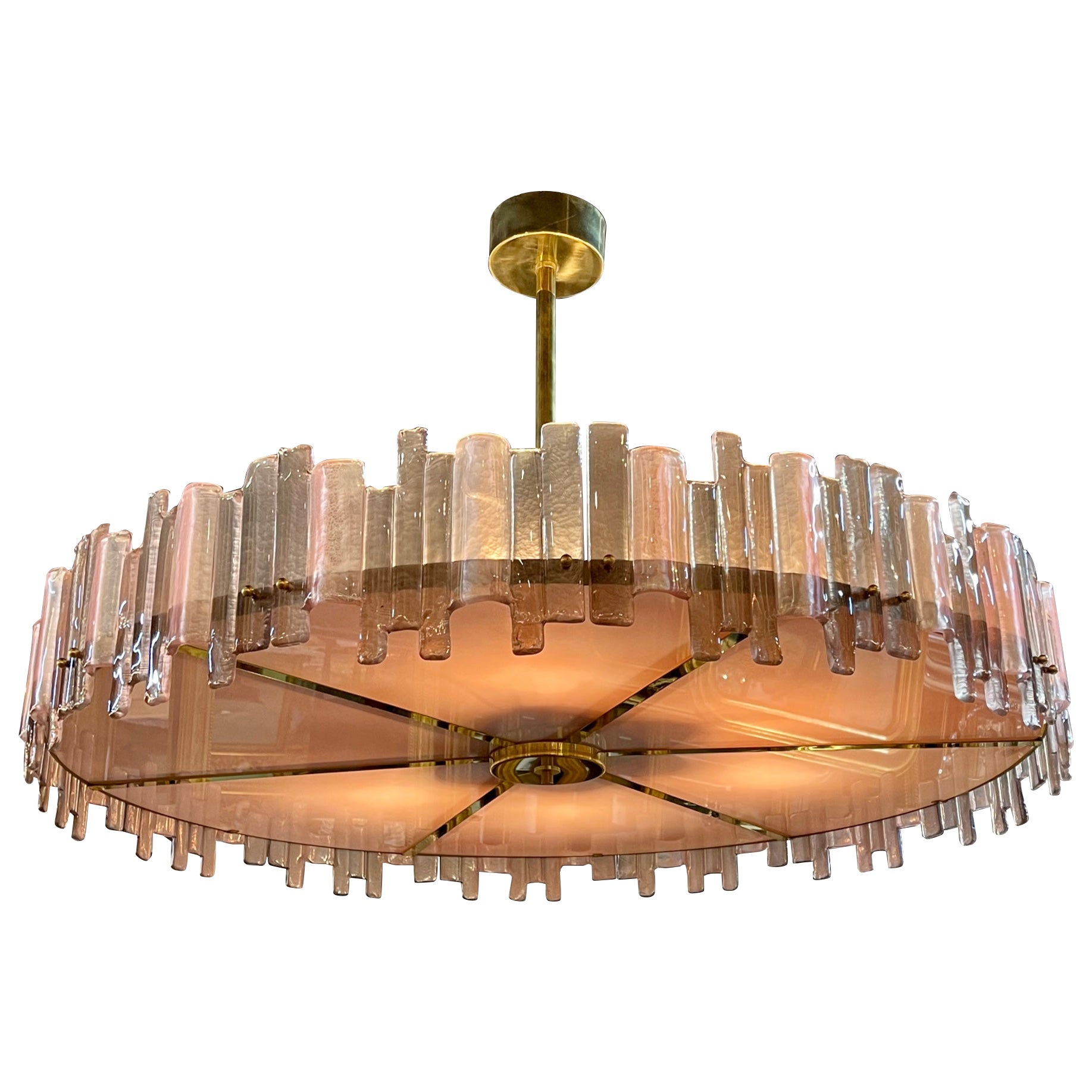 Lampadario a disco di Murano in vendita