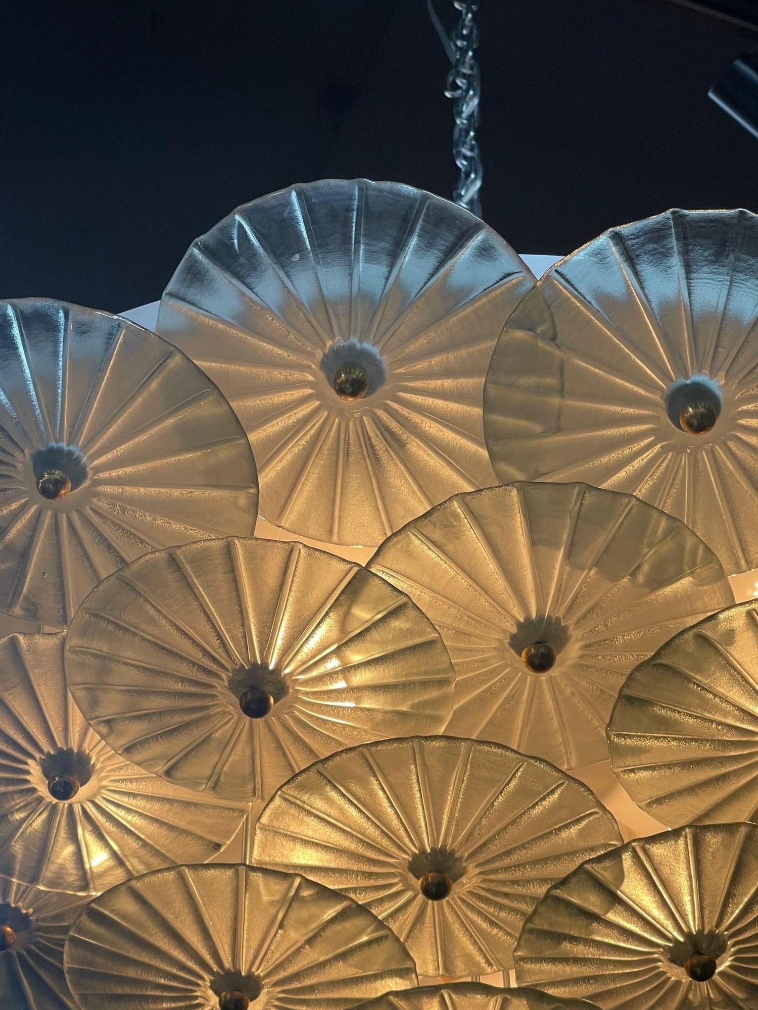 Lampadario a incasso a disco di Murano in vendita 1
