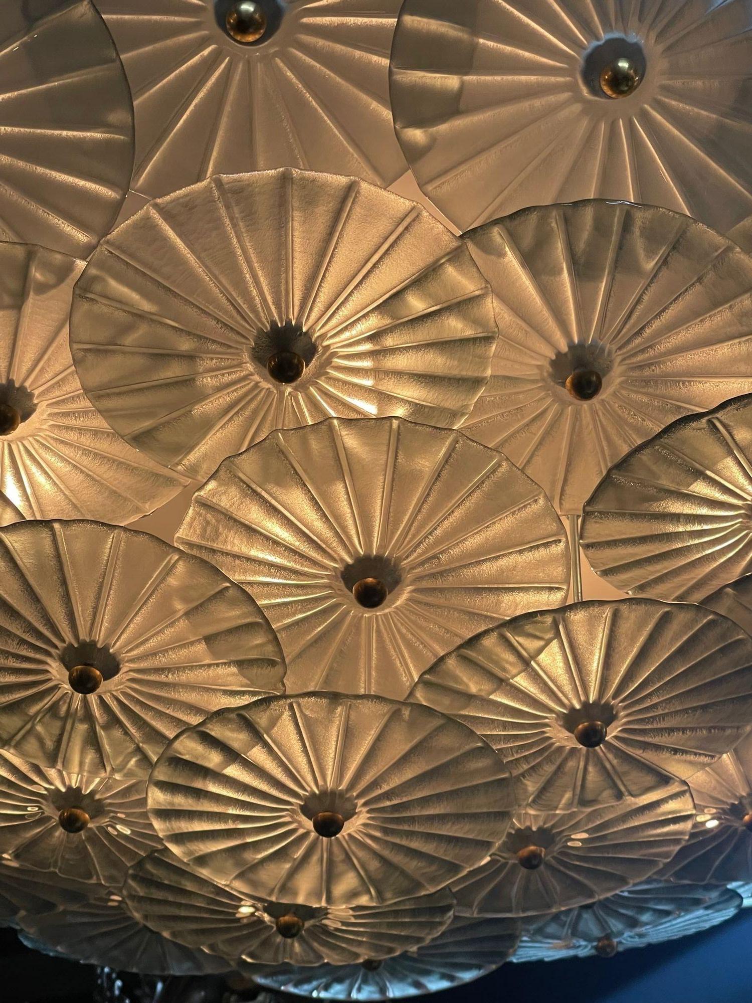 Lampadario a incasso a disco di Murano in vendita 2
