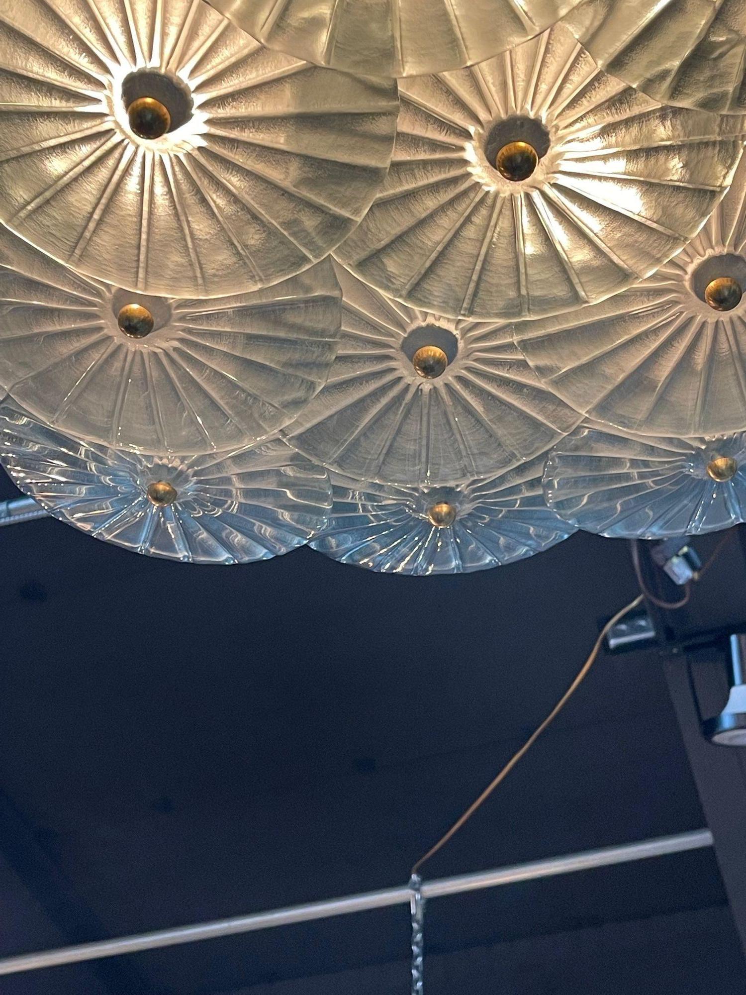 Lampadario a incasso a disco di Murano in vendita 3