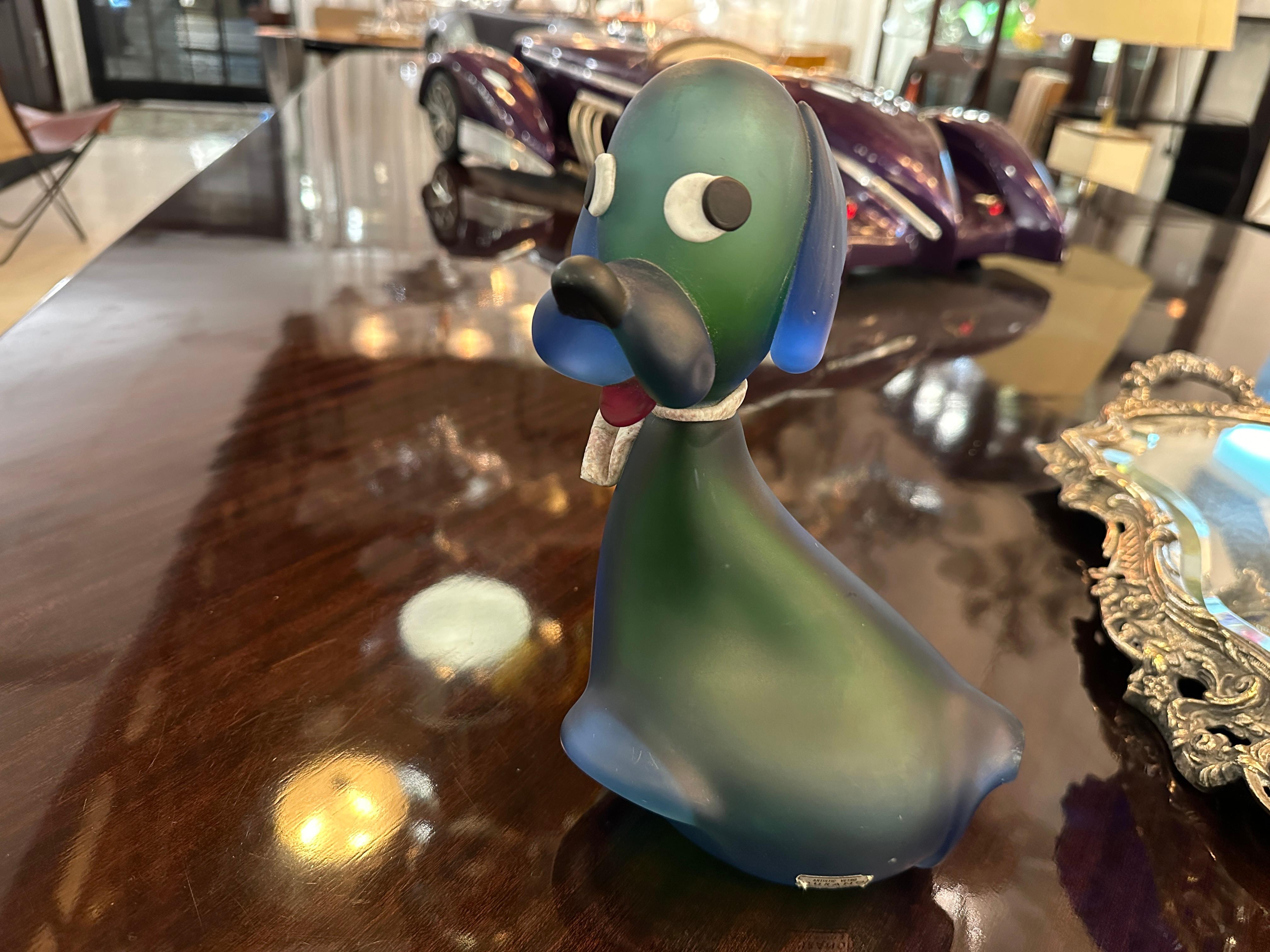 Murano Dog, 1940, Italian - Label : Artistic Vetro Murano Made in italy For Sale 10
