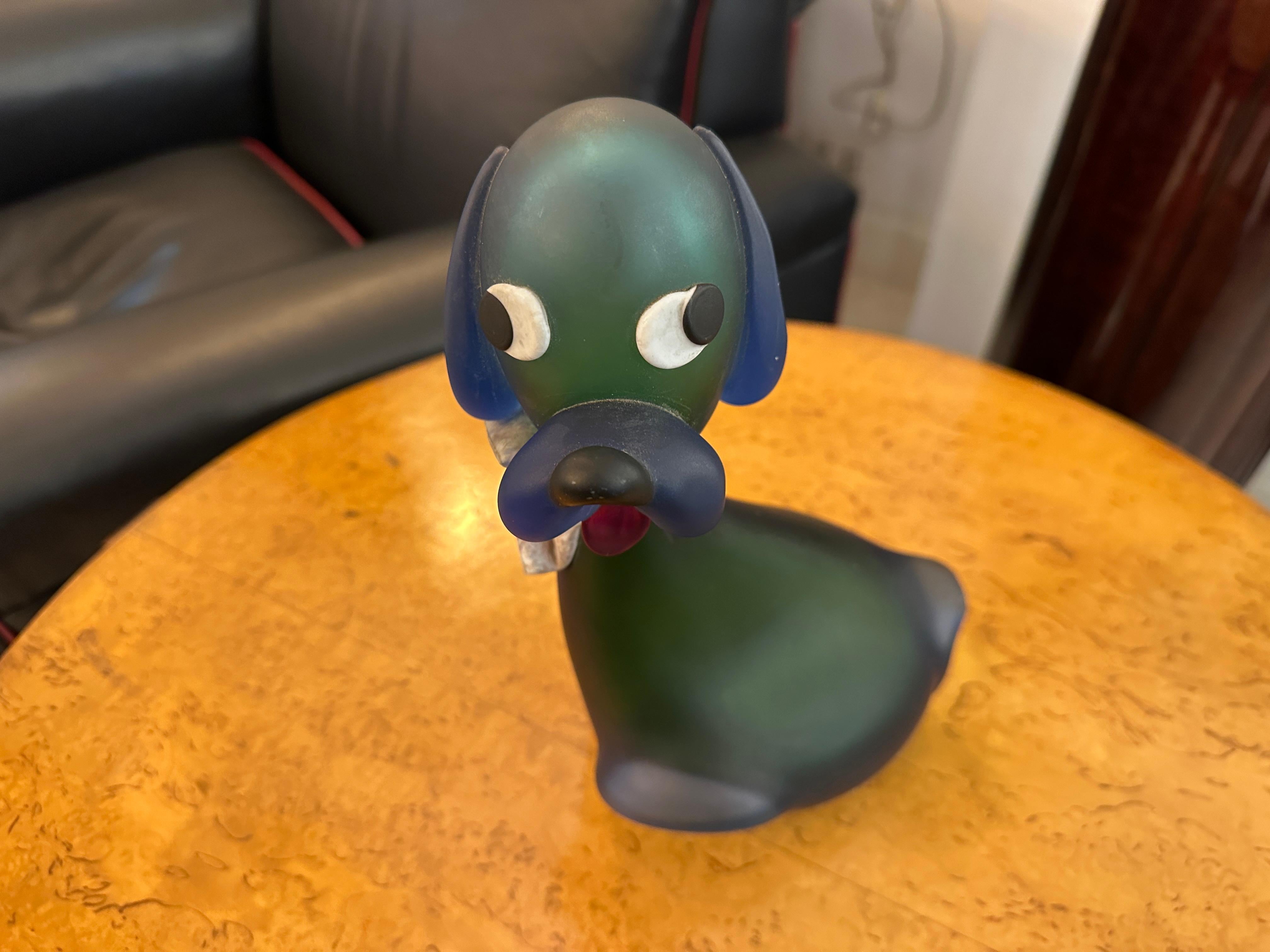 Late 20th Century Murano Dog, 1940, Italian - Label : Artistic Vetro Murano Made in italy For Sale