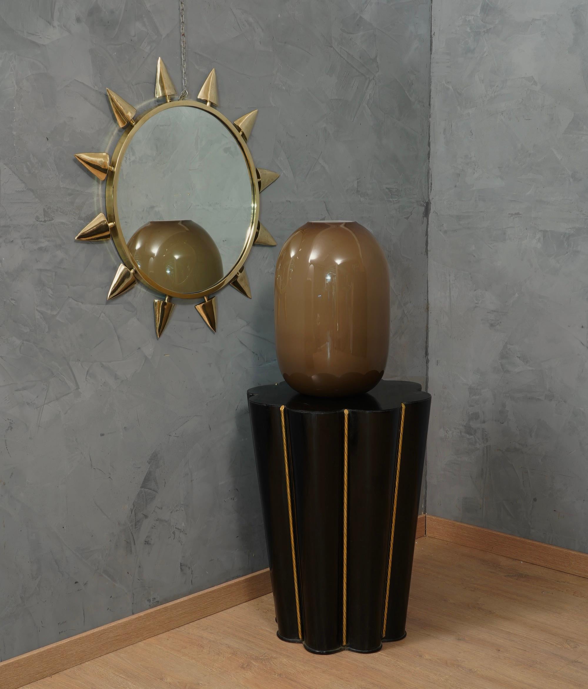 Jarrón de cristal de Murano gris paloma y blanco, 1950 Cristal de Murano en venta