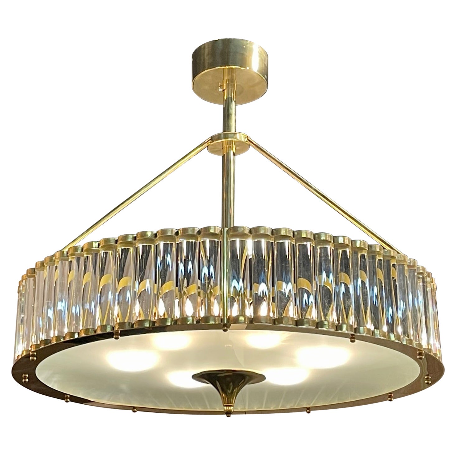 Lampadario a tamburo di Murano