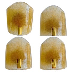 Murano Due illuminazione da parete in oro dorato 24 ct 4 unità , Italia 1990