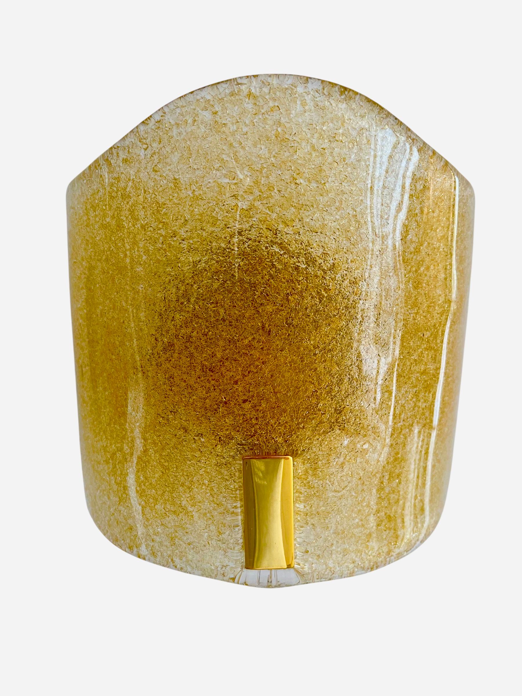 Murano Due wall lighting 24 ct Gilt gold 6 units , Italy 1990 In Good Condition For Sale In La xara, VC