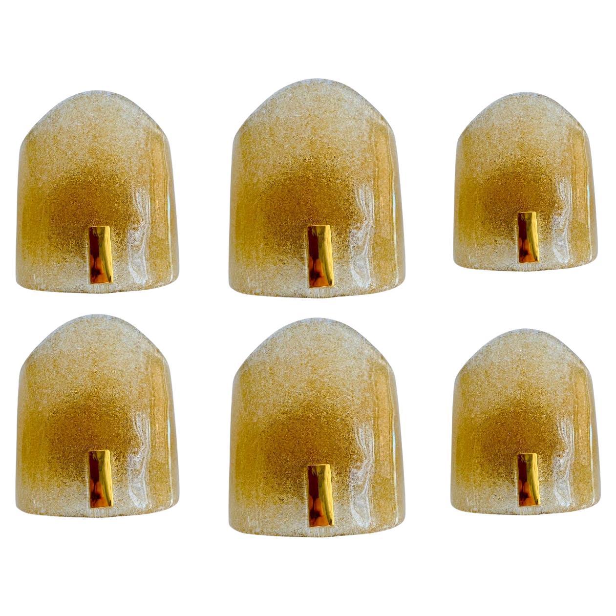 Murano Due wall lighting 24 ct Gilt gold 6 units , Italy 1990