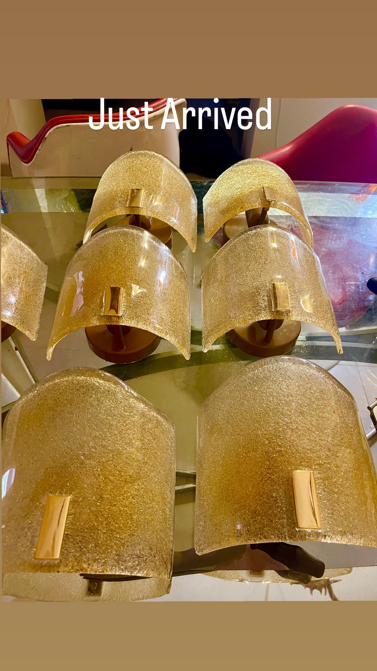 Murano Due wall lighting 24 ct Gilt gold , Italy 1990 In Good Condition For Sale In La xara, VC