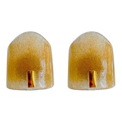 Murano Due wall lighting 24 ct Gilt gold Pair , Italy 1990