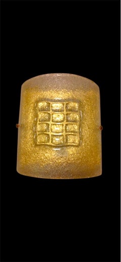 Murano Due wall lighting Gilt gold murano glass Pair , Italy 1990