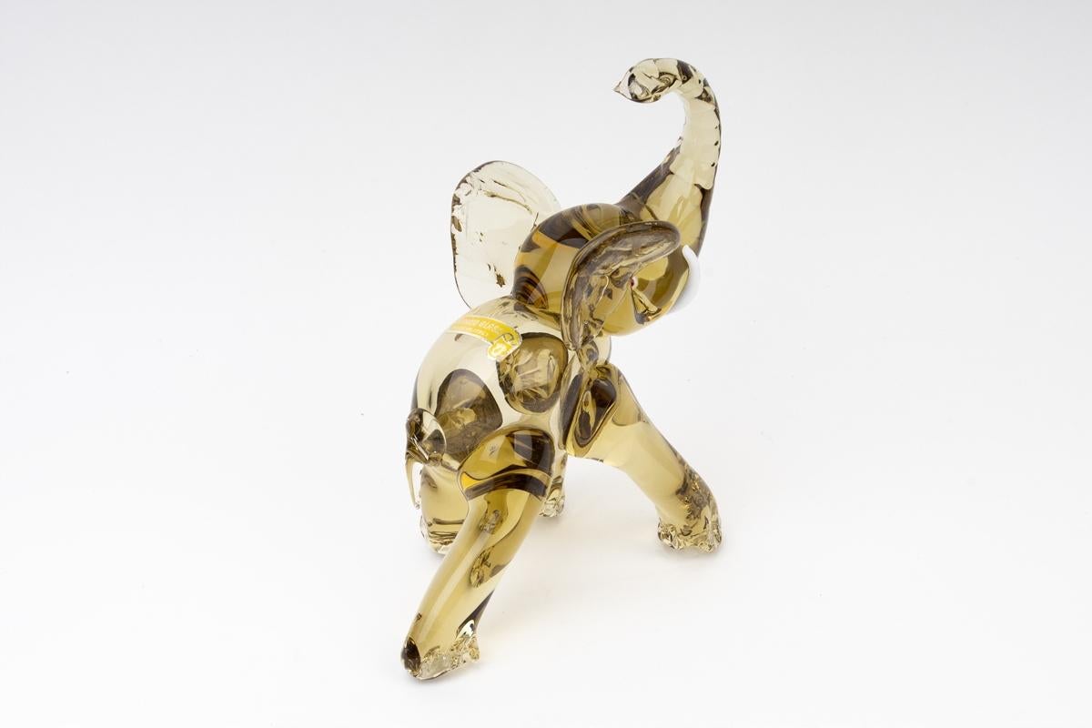 Italian Murano Elephant Sculpture by Ercole Barovier for Barovier & Toso, 1950s For Sale