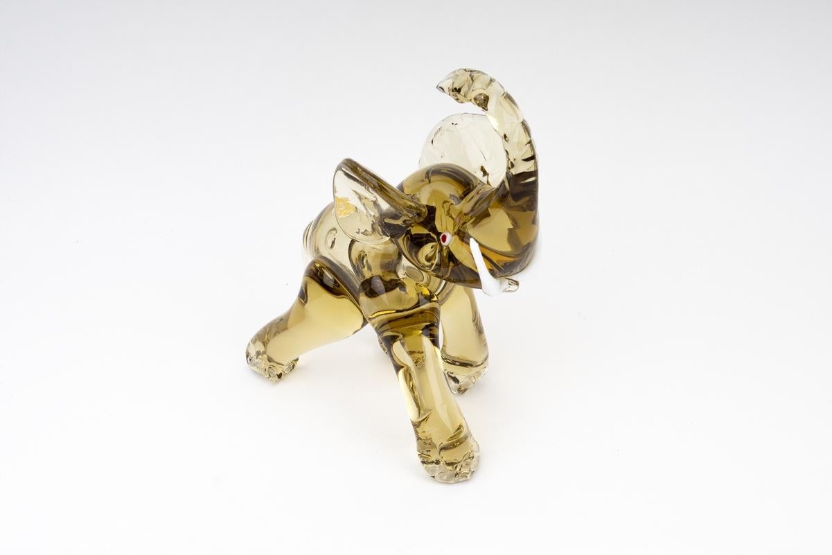 Hand-Carved Murano Elephant Sculpture by Ercole Barovier for Barovier & Toso, 1950s For Sale